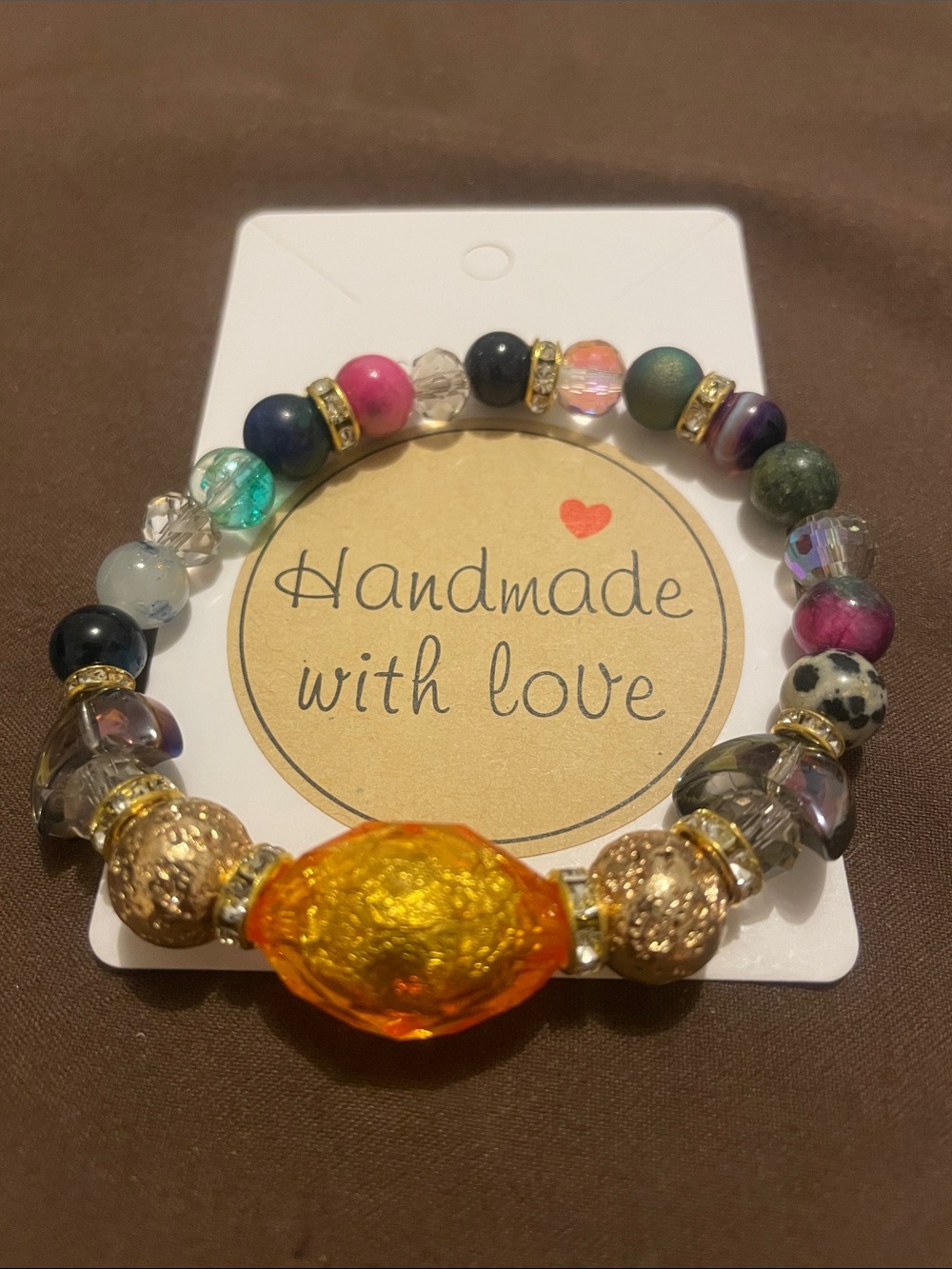 2/$7 - Handmade Multicolor Beaded Fashion Bracelet with Gold Accent